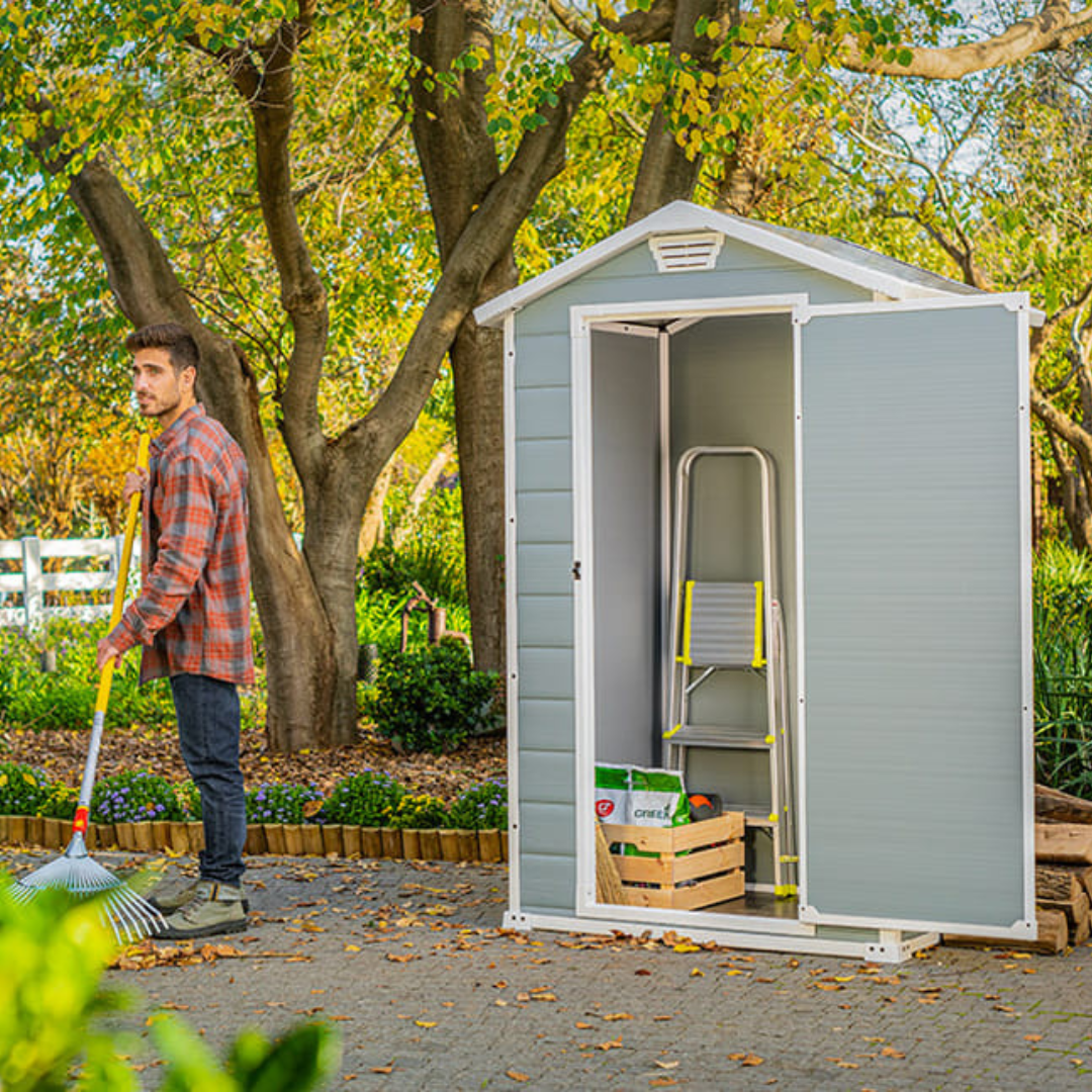 Keter Manor 4x3ft Resin Storage Shed Weather-Resistant Grey