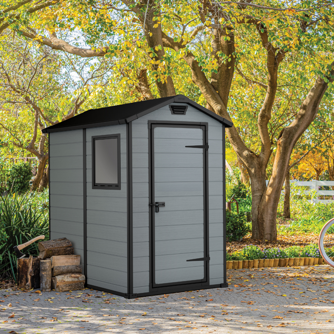Keter Manor 4x6ft Resin Outdoor Storage Shed With Window