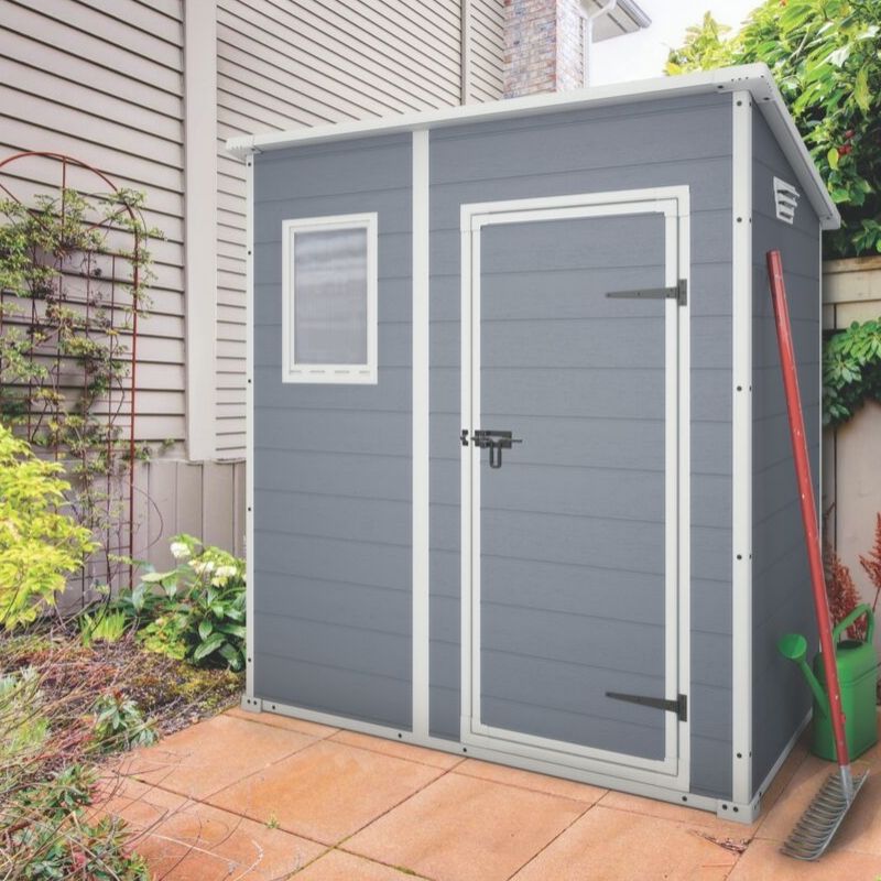 Keter Manor Pent 6x4ft Garden Shed Resin Storage Grey