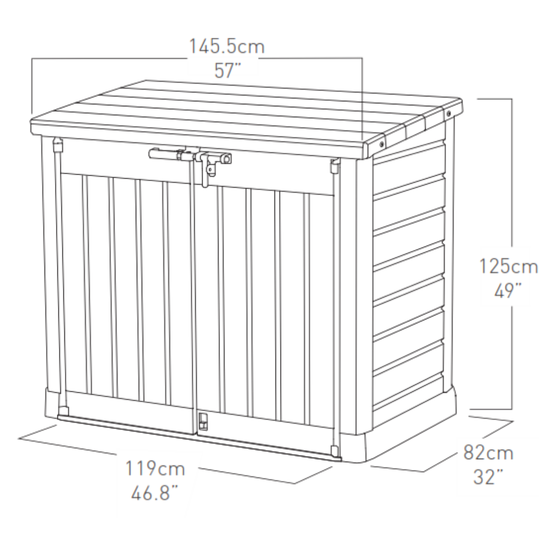 Keter Store-It-Out Max Outdoor Storage Unit 1200L Black-Grey