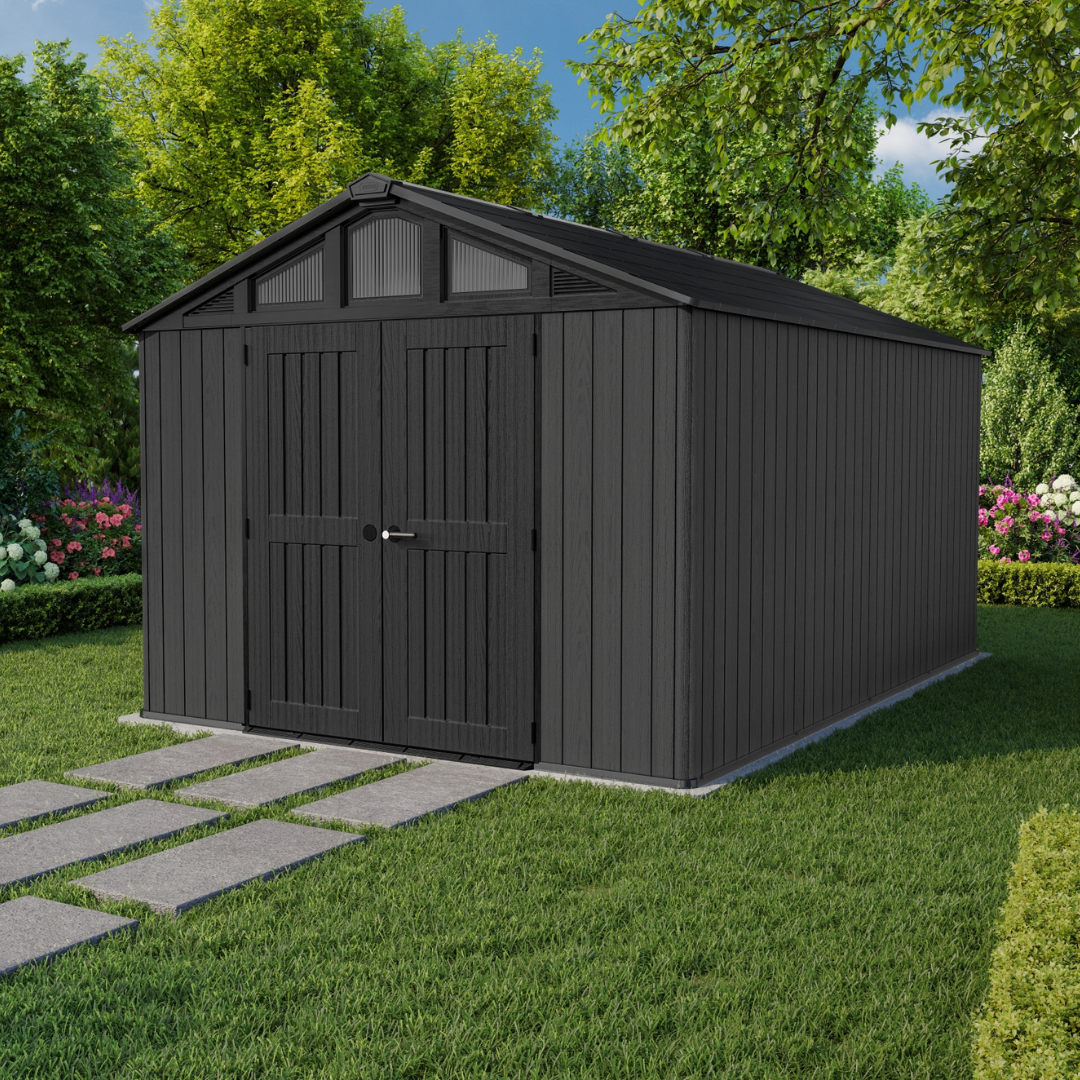 Keter Stronghold 10x15ft Resin Outdoor Storage Shed Grey