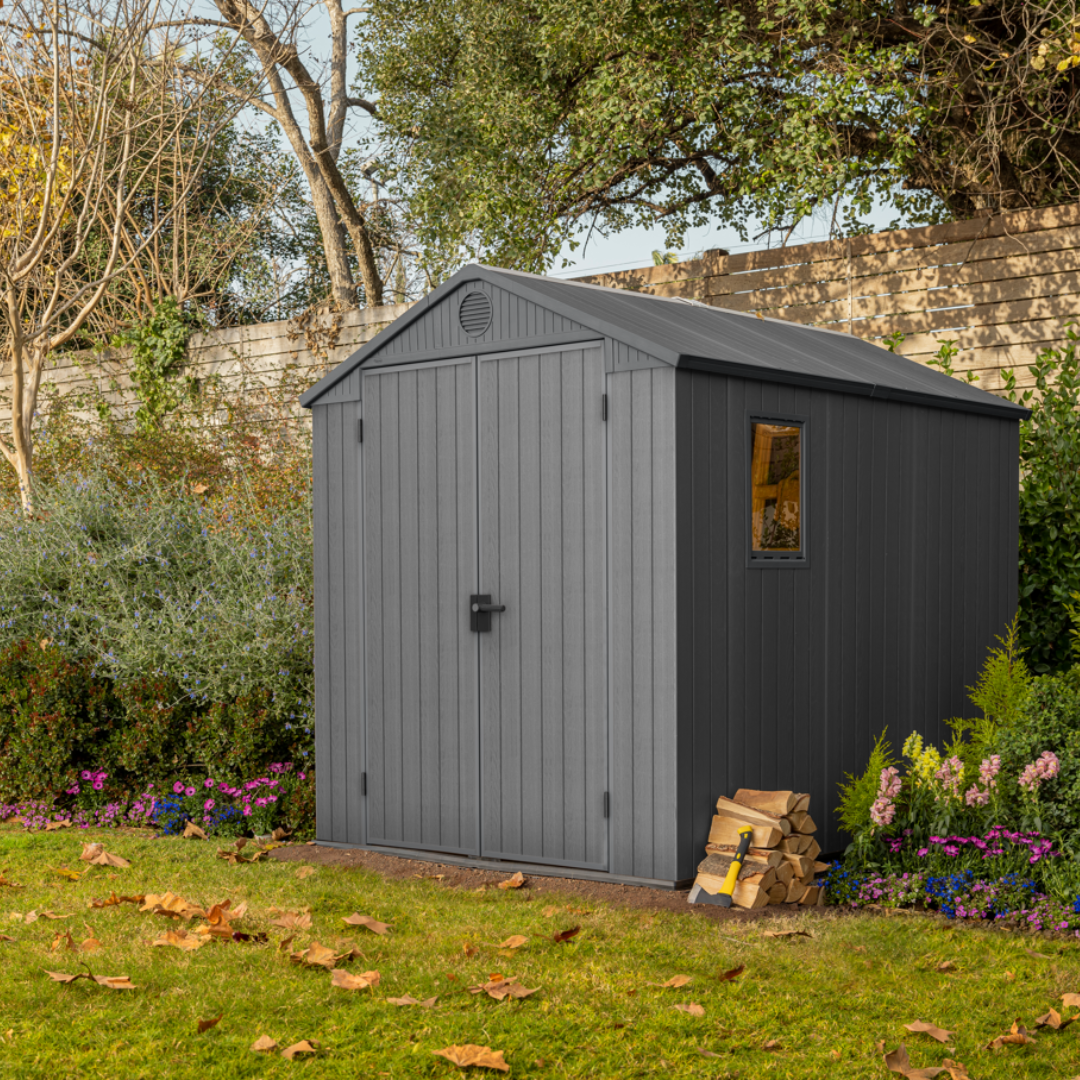 Keter Darwin 6x8ft Composite Storage Shed Grey 16mm Walls