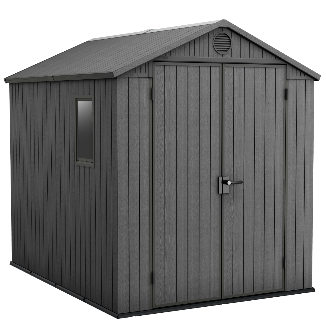 Keter Darwin 6x8ft Composite Storage Shed Grey 16mm Walls