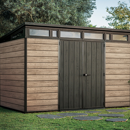 Keter Signature Collection 11x7ft Garden Shed Ashwood