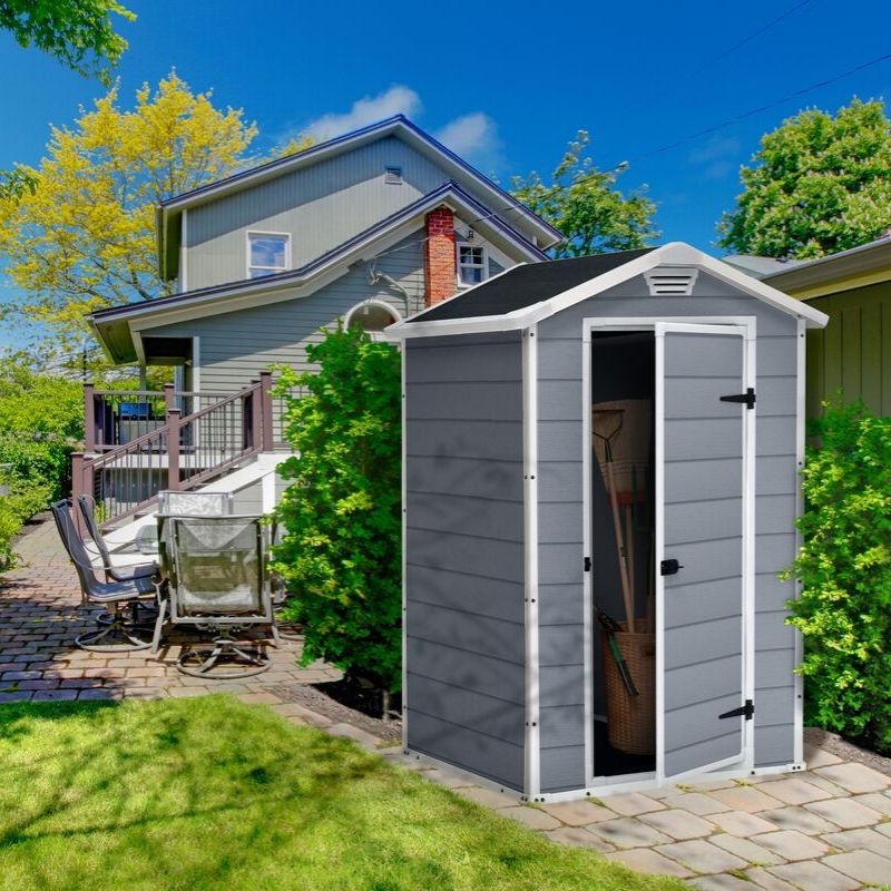 Keter Manor 4x3ft Resin Storage Shed Weather-Resistant Grey