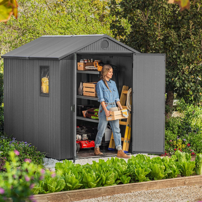Keter Darwin 6x8ft Composite Storage Shed Grey 16mm Walls