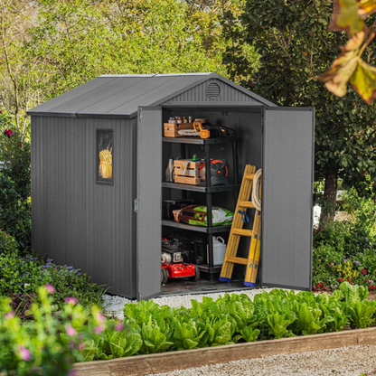 Keter Darwin 6x8ft Composite Storage Shed Grey 16mm Walls
