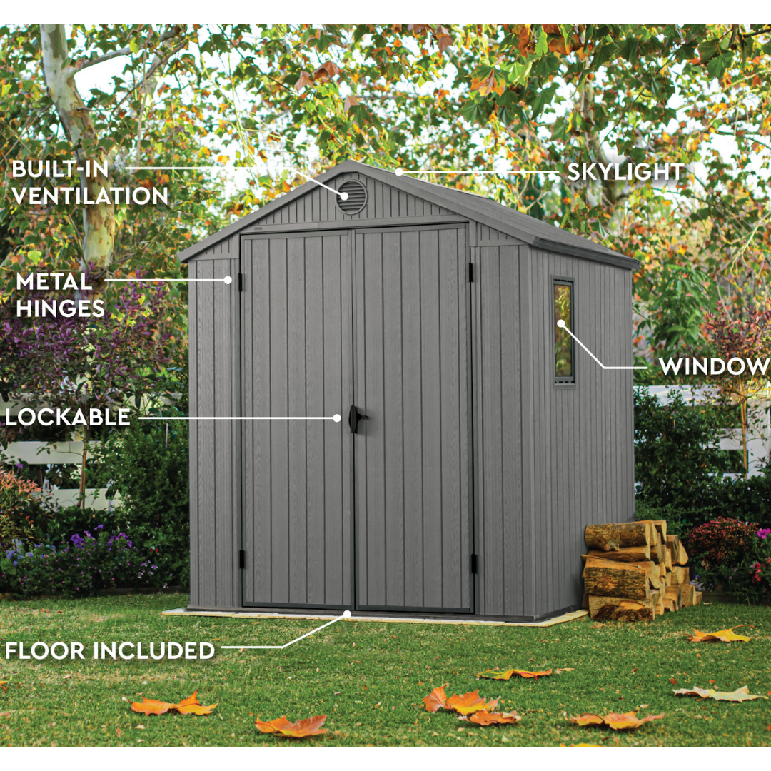 Keter Darwin 6x6 Composite Outdoor Storage Shed Grey