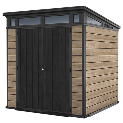 Keter Signature Collection Pent Shed 7x7ft Composite Resin Ashwood