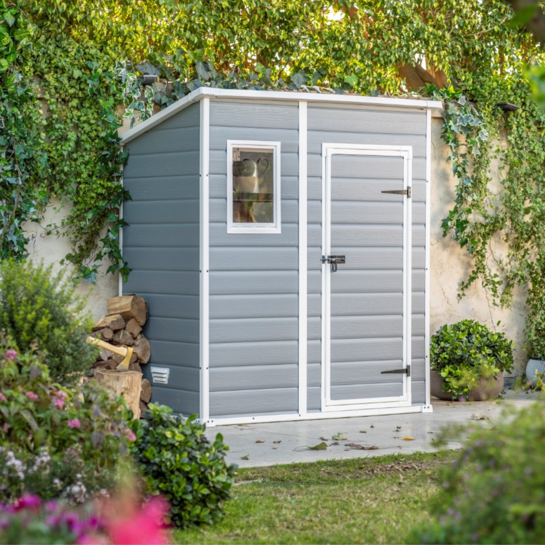 Keter Manor Pent 6x4ft Garden Shed Resin Storage Grey