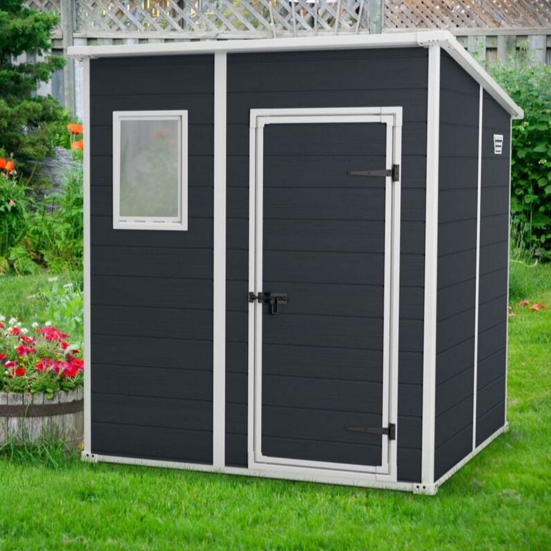 Manor 6x6ft Resin Garden Shed Weather Resistant Storage