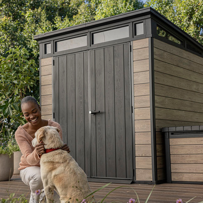 Keter Signature Collection Pent Shed 7x7ft Composite Resin Ashwood