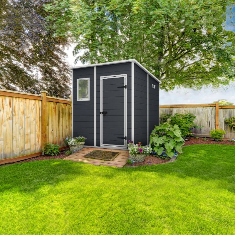 Manor 6x6ft Resin Garden Shed Weather Resistant Storage