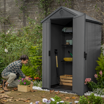 Keter Darwin 4x4ft Garden Storage Shed 0.63-inch Grey