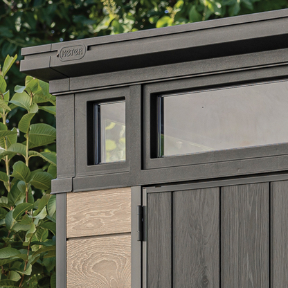 Keter Signature Collection Pent Shed 7x7ft Composite Resin Ashwood