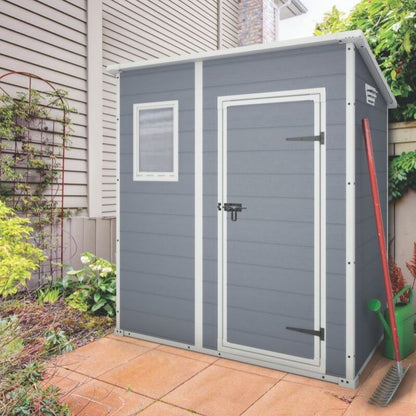 Keter Manor Pent 6x4ft Garden Shed Resin Storage Grey