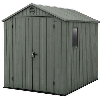 Keter Darwin 6x8ft Resin Garden Shed with Skylight Green