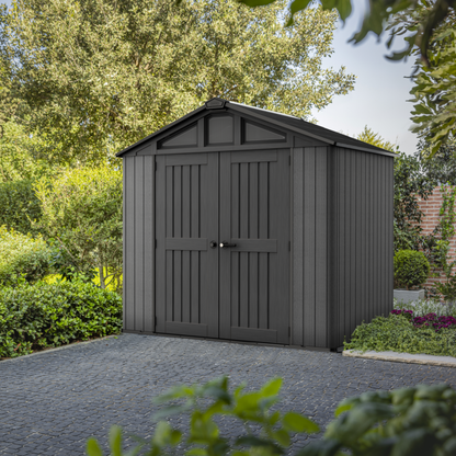 Keter Stronghold 8x6ft Garden Shed Double Door Grey