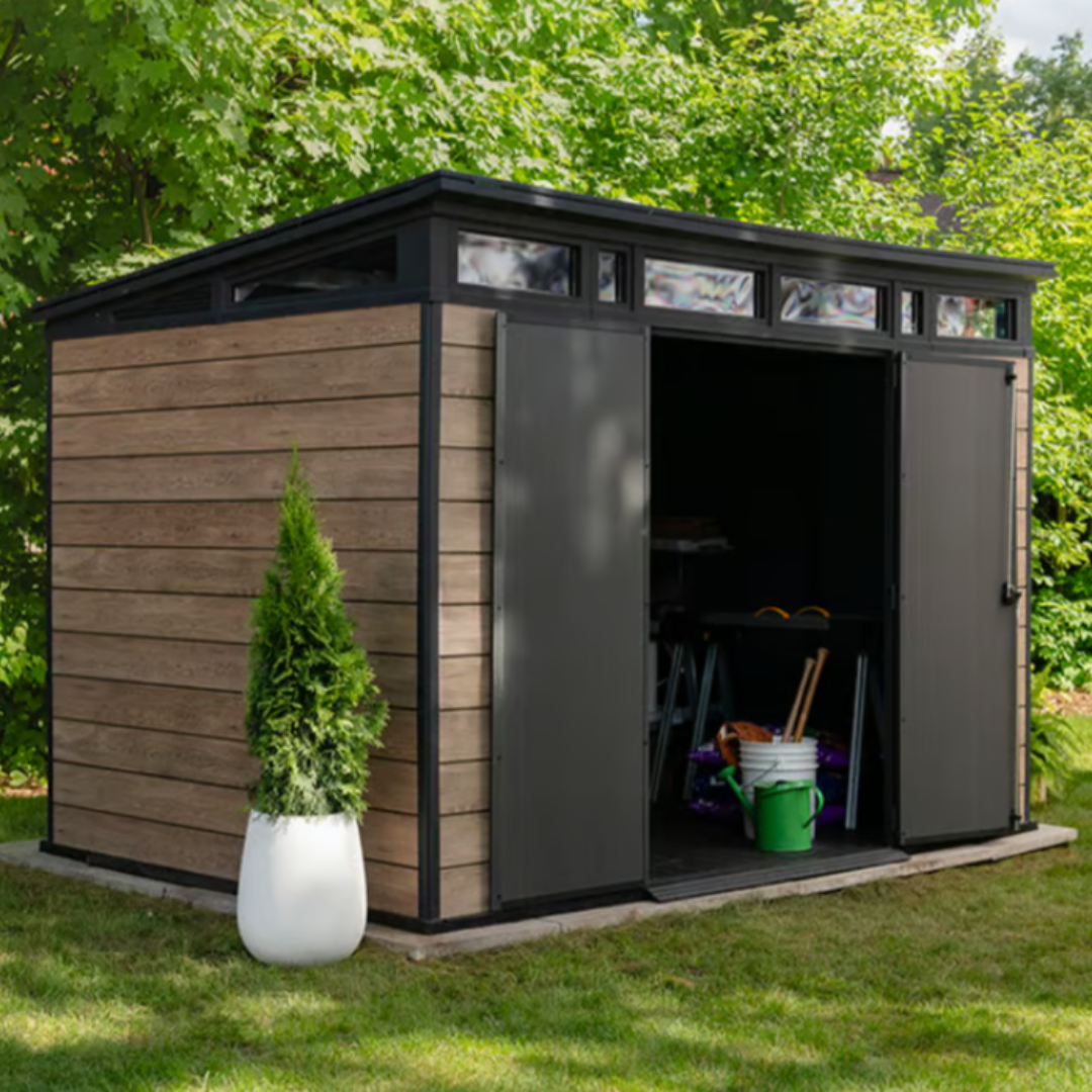 Keter Signature Collection 11x7ft Garden Shed Ashwood