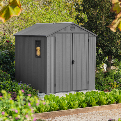 Keter Darwin 6x8ft Composite Storage Shed Grey 16mm Walls