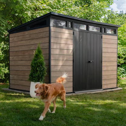 Keter Signature Collection 11x7ft Garden Shed Ashwood