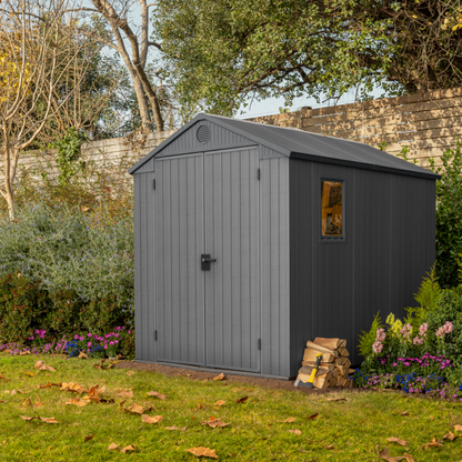 Keter Darwin 6x8ft Composite Storage Shed Grey 16mm Walls