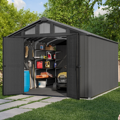 Keter Stronghold 10x15ft Resin Outdoor Storage Shed Grey