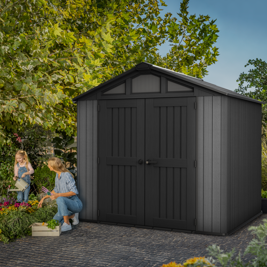 Keter Stronghold 8x8ft Garden Shed Resin Composite Grey