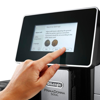 DeLonghi ECAM610.75.M Primadonna Soul Fully Automatic Bean to Cup Coffee Machine Metal Black