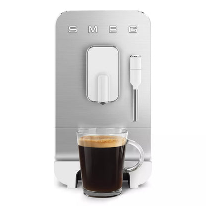 Smeg BCC12WHMUK Retro Bean to Cup Espresso Coffee Machine Matt White